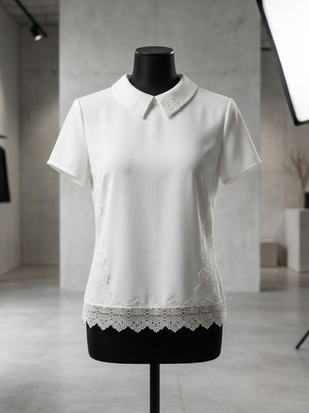 Ted Baker Marnee Lace Collar Blouse White Embroidered Flutter Sleeve UK 4